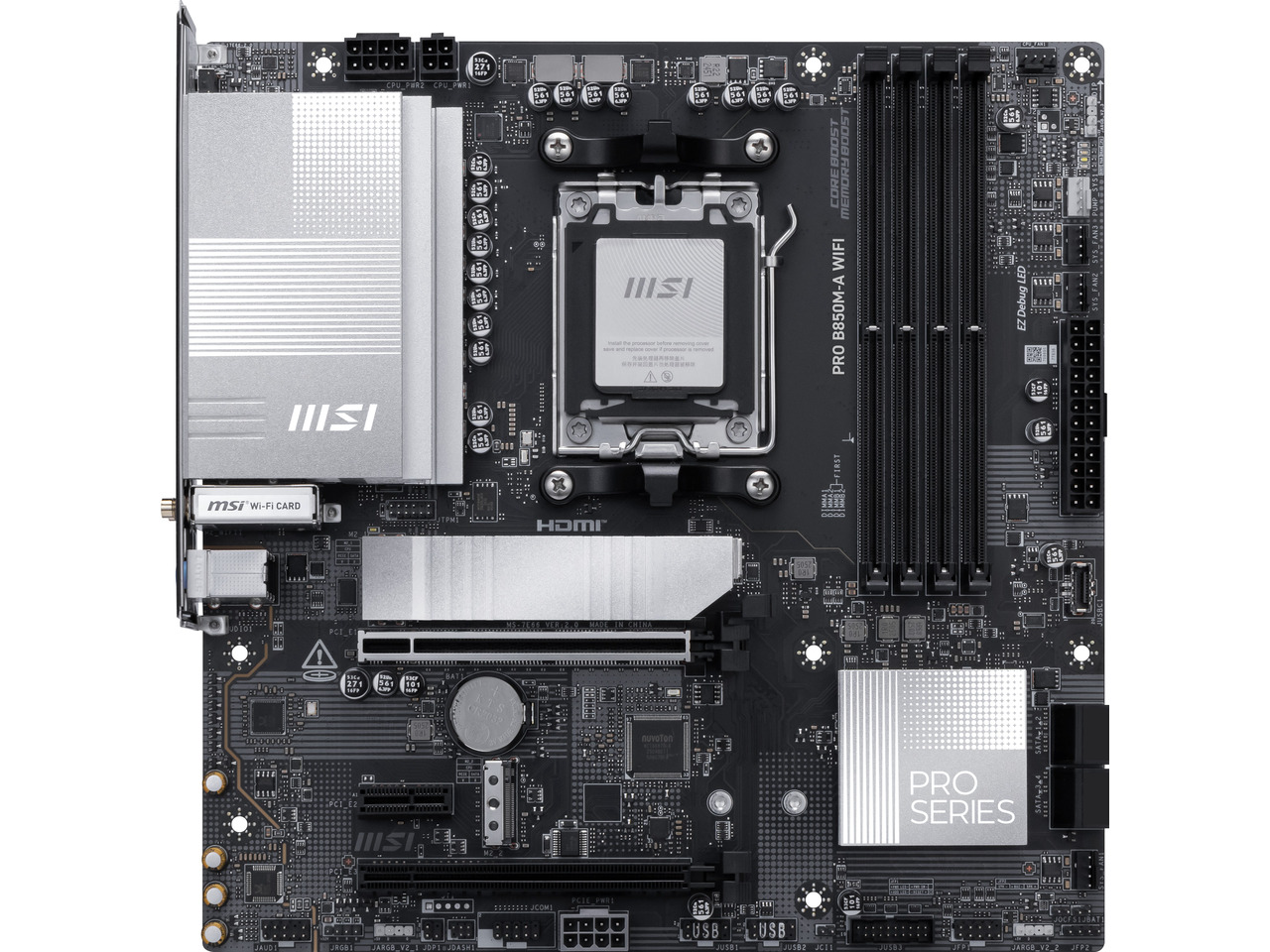 MSI PRO B850M-A WIFI AM5, Wi-F - Am5 Micro Atx Pcie 5.0 Motherboard avaliação e preço